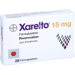 Abbildung: Xarelto 15 mg Filmtabletten 28 St, Filmtabletten PZN 07605019