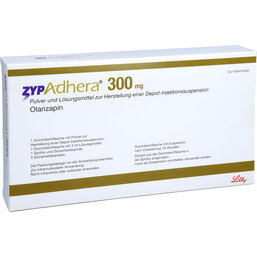 Abbildung: Zypadhera 300 mg Pulver + Lösung z.Her.e.Depot Injektionssuspension 1 P, Trockensubstanz mit Lösun PZN 07605114