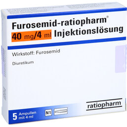 Abbildung: Furosemid ratiopharm 40 mg / 4 ml Injektionslösung Ampullen 5 St, Ampullen PZN 07605953