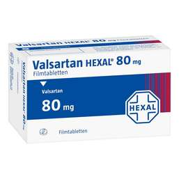 Abbildung: Valsartan Hexal 80 mg Filmtabletten 56 St, Filmtabletten PZN 07607024