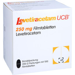 Abbildung: Levetiracetam Ucb 250 mg Filmtabletten 200 St, Filmtabletten PZN 07611043