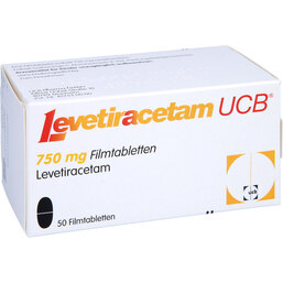 Abbildung: Levetiracetam Ucb 750 mg Filmtabletten 50 St, Filmtabletten PZN 07611126