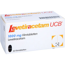 Abbildung: Levetiracetam Ucb 1000 mg Filmtabletten 50 St, Filmtabletten PZN 07611161