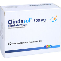 Abbildung: Clindasol 300 mg Filmtabletten 60 St, Filmtabletten PZN 07625453