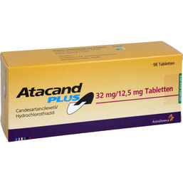 Abbildung: Atacand plus 32 / 12,5 mg Tabletten 98 St, Tabletten PZN 07628954