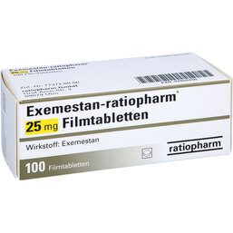Abbildung: Exemestan ratiopharm 25 mg Filmtabletten 100 St, Filmtabletten PZN 07652450