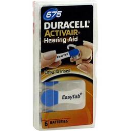 Abbildung: Batterien für Hörgeräte Duracell 675 6 St PZN 07656465