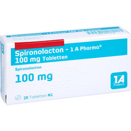 Abbildung: Spironolacton 1A Pharma 100 mg Tabletten 20 St, Tabletten PZN 07663198