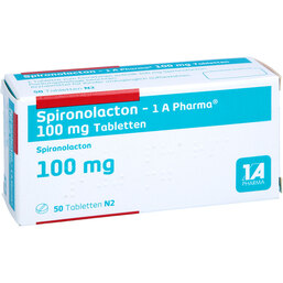 Abbildung: Spironolacton 1A Pharma 100 mg Tabletten 50 St, Tabletten PZN 07663206
