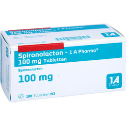 Abbildung: Spironolacton 1A Pharma 100 mg Tabletten 100 St, Tabletten PZN 07663212