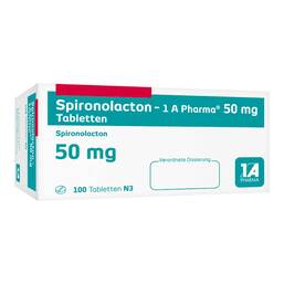 Abbildung: Spironolacton 1A Pharma 50 mg Tabletten 100 St, Tabletten PZN 07663241