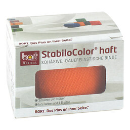 Abbildung: Bort Stabilocolor haft Binde 4cm orange 1 St, Bandage PZN 07672375