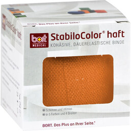 Abbildung: Bort Stabilocolor haft Binde 6cm orange Bandage, 1 St PZN 07672381