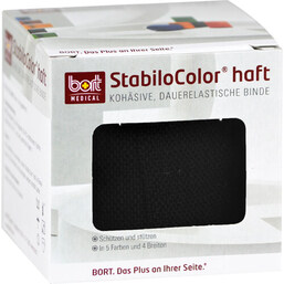 Abbildung: Bort Stabilocolor haft Binde 8cm schwarz Bandage, 1 St PZN 07672518