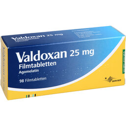 Abbildung: Valdoxan 25 mg Filmtabletten 98 St, Filmtabletten PZN 07697866
