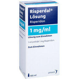Abbildung: Risperdal Lösung 1 mg / ml 100 ml, Lösung zum Einnehmen PZN 07700640
