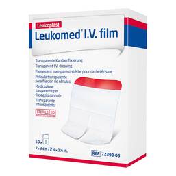 Abbildung: Leukomed I.V. film 7x9 cm 50 St, Pflaster PZN 07706967