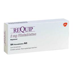 Abbildung: Requip 2,0 mg Filmtabletten 84 St, Filmtabletten PZN 07708618