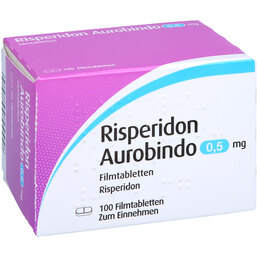 Abbildung: Risperidon Aurobindo 0,5 mg Filmtabletten 100 St, Filmtabletten PZN 07713393