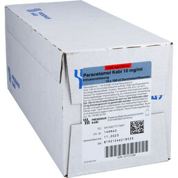 Abbildung: Paracetamol Kabi 10 mg / ml 1000 mg Infusionslösung 10X100 ml, Infusionslösung PZN 07717184