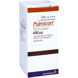 Abbildung: Pulmicort Turbohaler 400 µg 200ED Inhalationspulv. 1 St, Inhalationspulver PZN 07727484