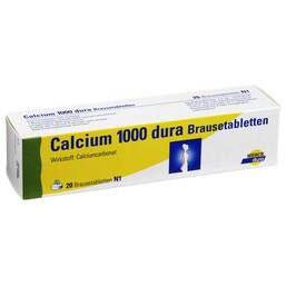 Abbildung: Calcium 1000 dura Brausetabletten 20 St, Brausetabletten PZN 07730285