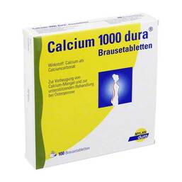 Abbildung: Calcium 1000 dura Brausetabletten 100 St, Brausetabletten PZN 07730316