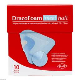Abbildung: Dracofoam Infekt haft Schaumst.Wundauf.7,5x7,5cm 10 St, Verband PZN 07730635