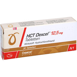Abbildung: HCT Dexcel 12,5 mg Tabletten 30 St, Tabletten PZN 07745938