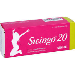 Abbildung: Swingo 20 20 µg / 100 µg Filmtabletten 6X21 St, Filmtabletten PZN 07746636
