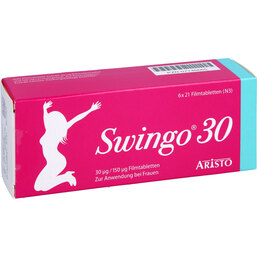 Abbildung: Swingo 30 30 µg / 150 µg Filmtabletten 6X21 St, Filmtabletten PZN 07746665