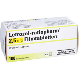 Abbildung: Letrozol ratiopharm 2,5 mg Filmtabletten 100 St, Filmtabletten PZN 07747251