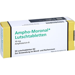Abbildung: Ampho Moronal Lutschtabletten 10 mg 50 St, Lutschtabletten PZN 07751732