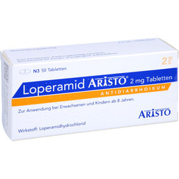 Abbildung: Loperamid Aristo 2 mg Tabletten 50 St, Tabletten PZN 07756511