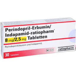 Abbildung: Perindopril Erbumin Indapam.ratio.8mg / 2,5mg Tabletten 30 St, Tabletten PZN 07756770