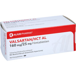 Abbildung: Valsartan HCT AL 160 mg / 25 mg Filmtabletten 98 St, Filmtabletten PZN 07758533