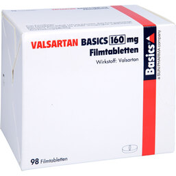Abbildung: Valsartan Basics 160 mg Filmtabletten 98 St, Filmtabletten PZN 07762173