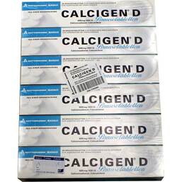 Abbildung: Calcigen D 600 mg / 400 I.E. Brausetabletten Brausetabletten, 120 St PZN 07769985