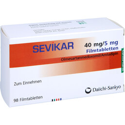 Abbildung: Sevikar 40 mg / 5 mg Filmtabletten 98 St, Filmtabletten PZN 07773188