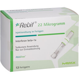 Abbildung: Rebif 22 Mikrogramm Injektionslösung in einem Fertigpen 12 St, Injektionslösung in einem Fertigpen PZN 07777192