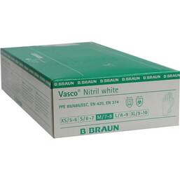 Abbildung: Vasco Nitril white Untersuchungshandschuhe Größe M 100 St, Handschuhe PZN 07789344