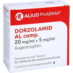 Abbildung: Dorzolamid AL comp.20mg / ml + 5mg / ml Augentropfen 3X5 ml, Augentropfen PZN 07794730