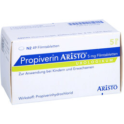 Abbildung: Propiverin Aristo 5 mg Filmtabletten 49 St, Filmtabletten PZN 07795439