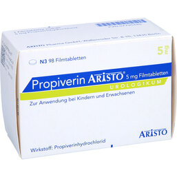 Abbildung: Propiverin Aristo 5 mg Filmtabletten 98 St, Filmtabletten PZN 07795445
