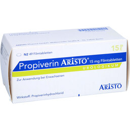 Abbildung: Propiverin Aristo 15 mg Filmtabletten 49 St, Filmtabletten PZN 07795468