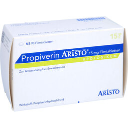 Abbildung: Propiverin Aristo 15 mg Filmtabletten 98 St, Filmtabletten PZN 07795474