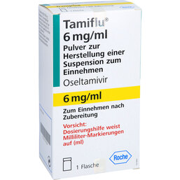 Abbildung: Tamiflu 6 mg / ml Pulver zur Herstellung einer Suspension zum Einnehmen 65 ml, Pulver zur Herstellung einer Suspension zum Einnehmen PZN 07797094
