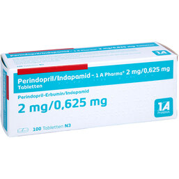 Abbildung: Perindopril Indapamid 1A Phar.2mg / 0,625mg Tabletten 100 St, Tabletten PZN 07797496