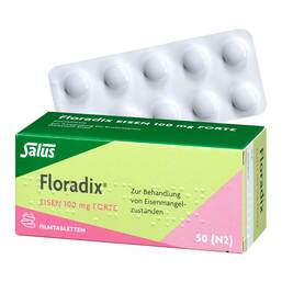 Abbildung: Floradix Eisen 100 mg forte Filmtabletten Filmtabletten, 50 St PZN 07798308