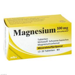 Abbildung: Magnesium 100 mg Jenapharm Tabletten Tabletten, 20 St PZN 07798811